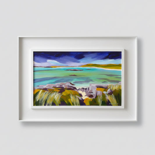 frames painting of a stormy sky over the coast near Arisaig