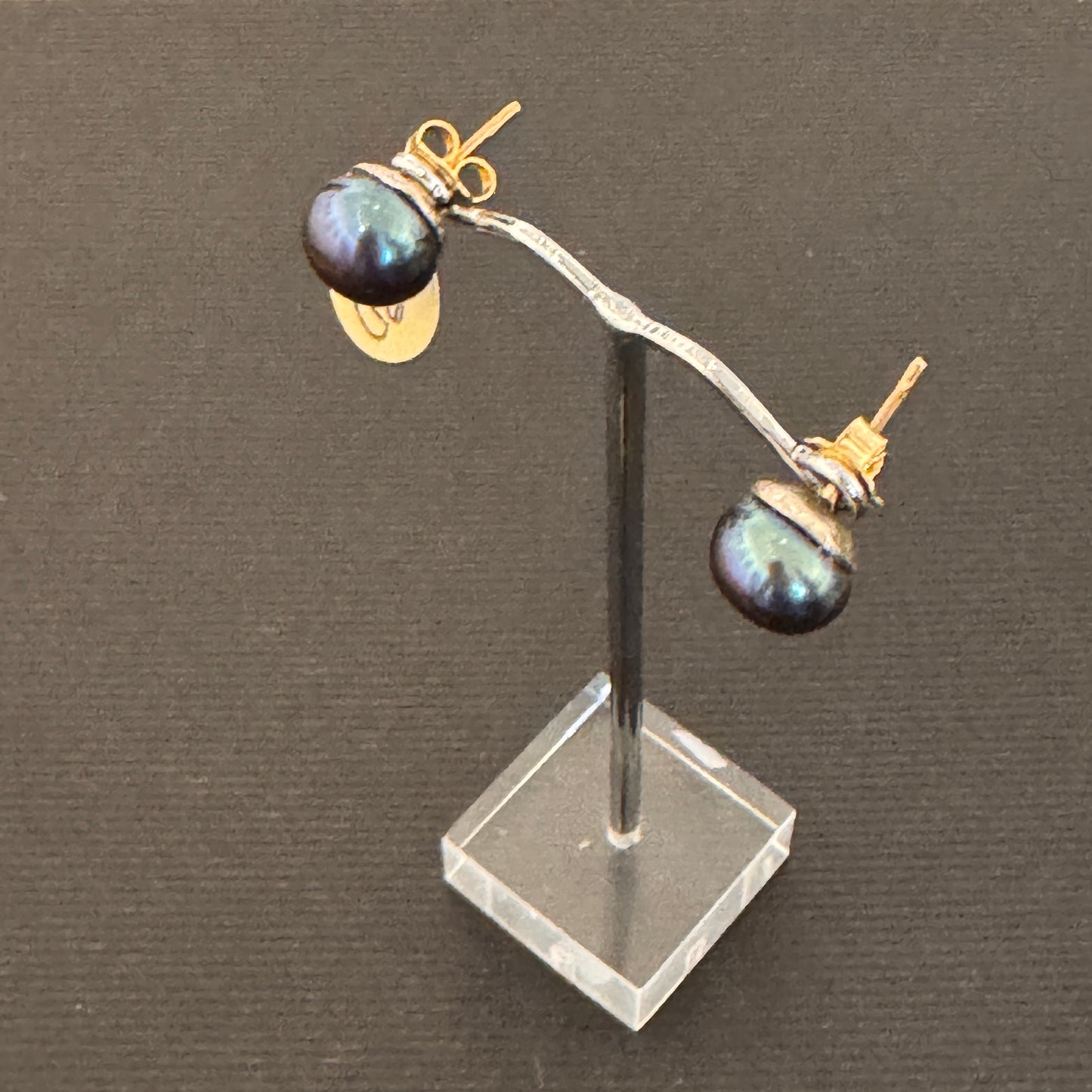 Black Gold Ear Studs (S3)