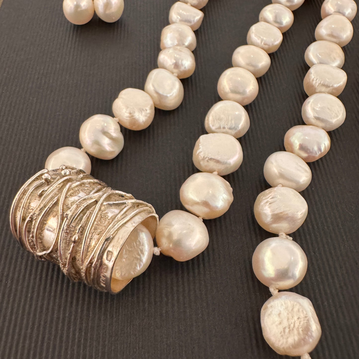 Snow Puffs Necklace and Ear Stud Set (S1)