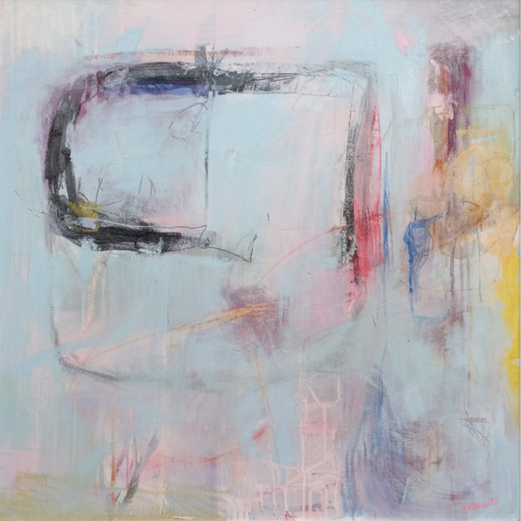 Abstract art with pastel colors and geometric shapes