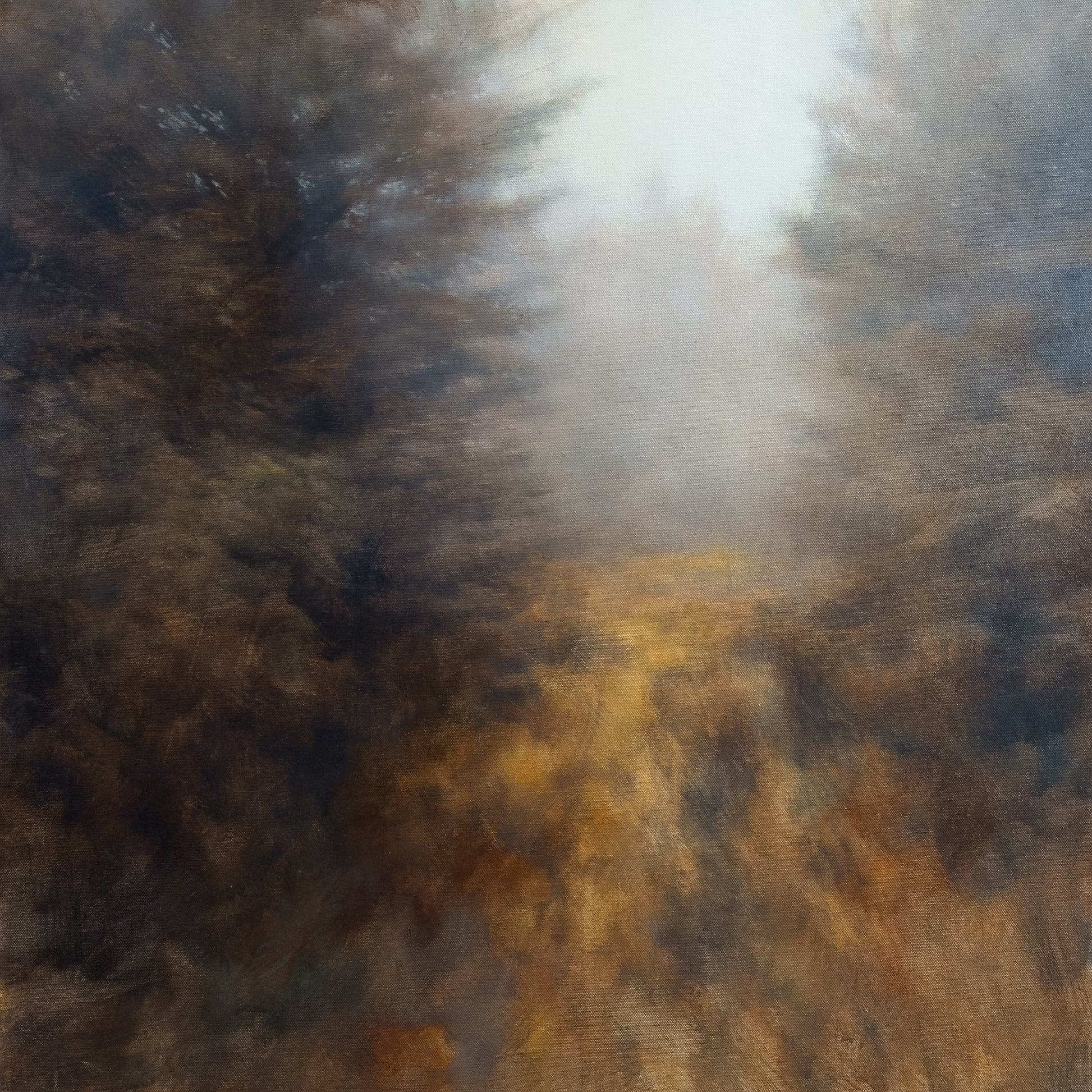 Abstract art with brown, black, and gray colors