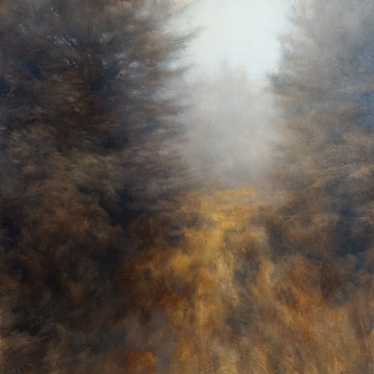 Abstract art with brown, black, and gray colors