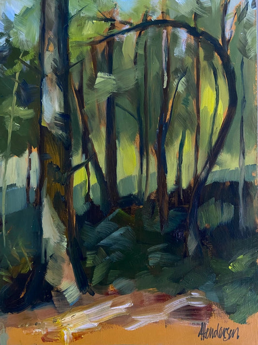 Painting of a forest scene