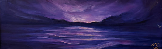 cropped painting of a purple landscape.
