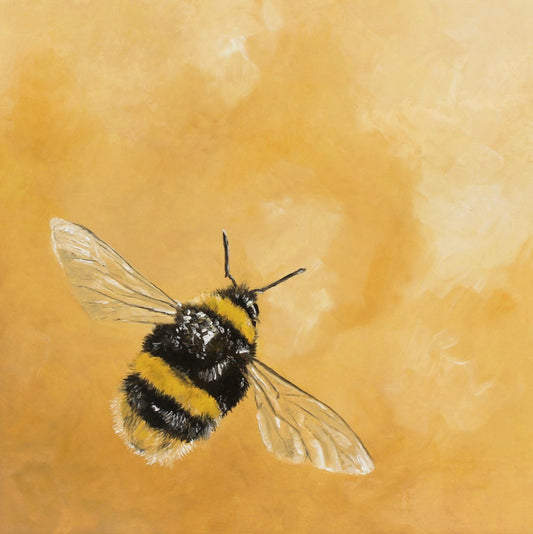 Illustration of a bee on a beige background